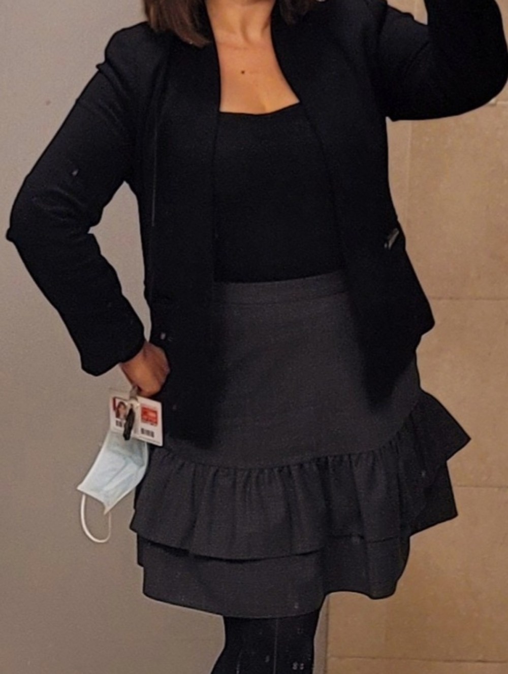 J. Crew Gray Tiered Ruffle Mini Skirt 10